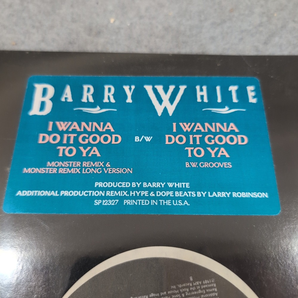 Barry White I Wanna Do It Good To Ya 12" Vinyl Single 1989 A&M Records SP-12327 - Picture 2 of 4